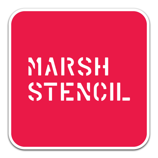 MARSH STENCIL旧模板断裂字体