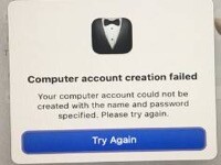 M1芯片的Mac安装系统后创建用户失败 Computer account creation failed 的解决方法