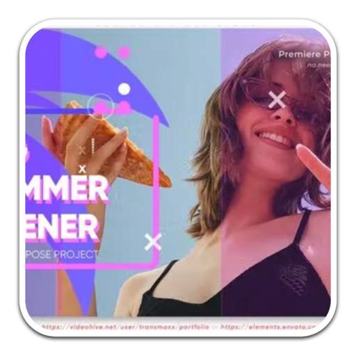 Summer Minimal Opener Mac(卡夏日旅游摄影幻灯片效果Pr模板)
